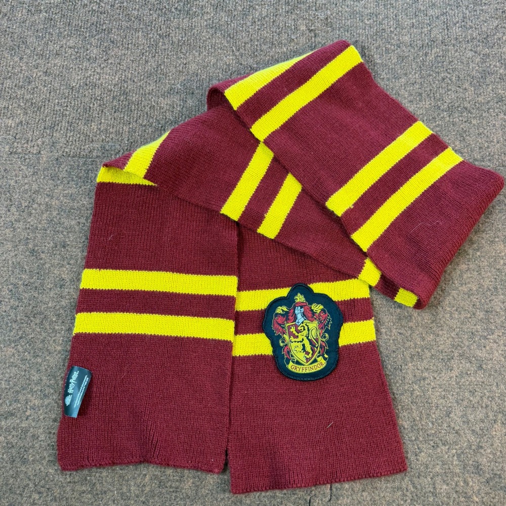 Harry Potter Gryffindor Scarf Burgundy Gold Striped Wizarding World Knit 60in